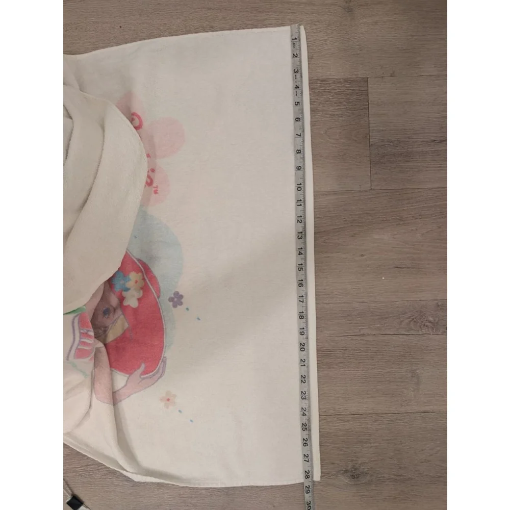 Vintage Barbie Beach Bath Towel One Size White Pink Floral 1998 Mattel white